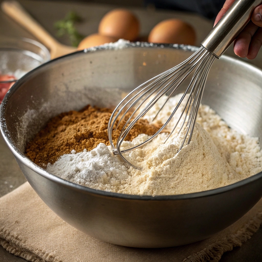 in a large bowl whisk together the flour baking