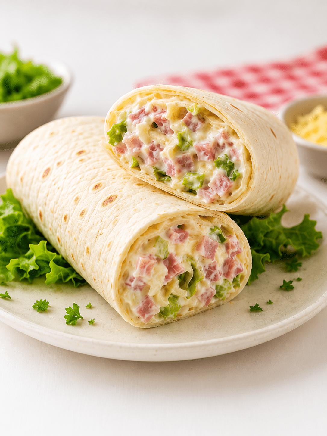Wraps Roulés Jambon, Fromage et Laitue