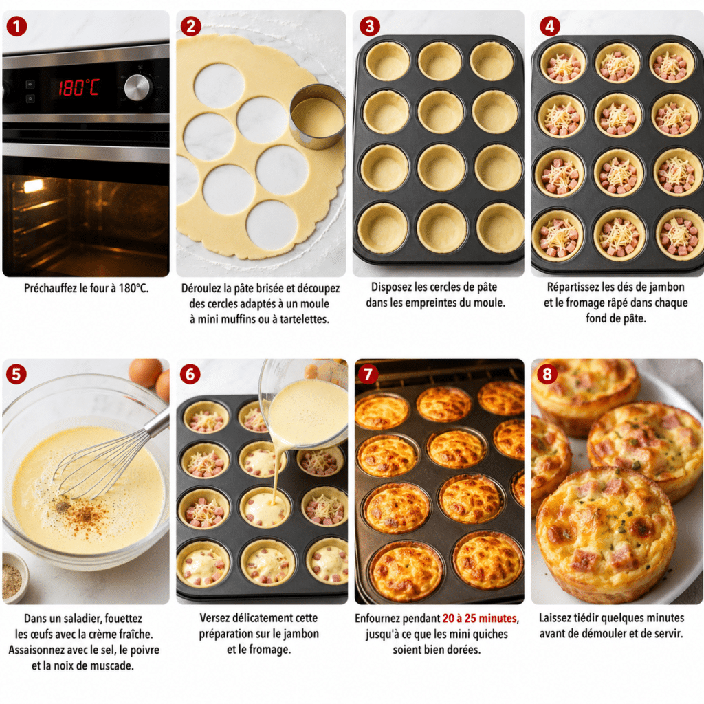 Mini quiches jambon-fromage ultra gourmandes et faciles