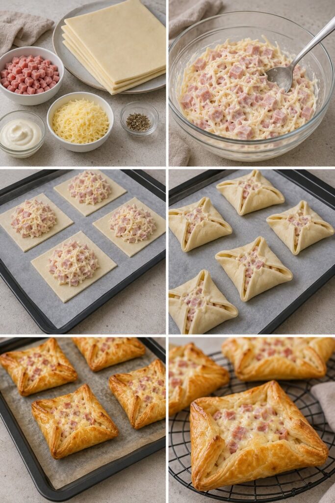 Mini pizzas au jambon et mozzarella