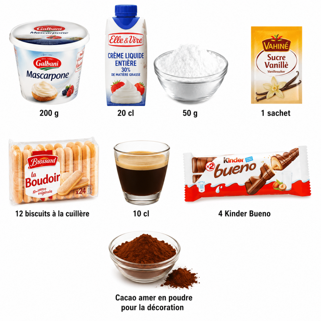 Tiramisu Kinder Bueno sans cuisson