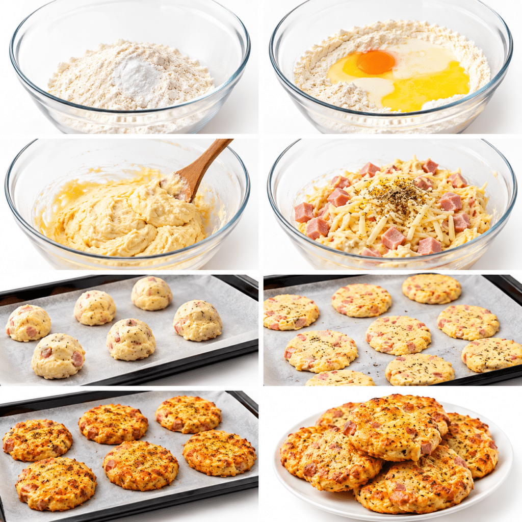 Cookies salés au jambon et fromage