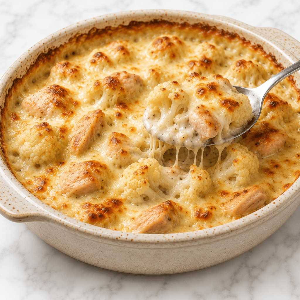 Home 12 GRATIN DE CHOU-FLEUR & POULET — CRÉMEUX, GOURMAND ET RÉCONFORTANT !