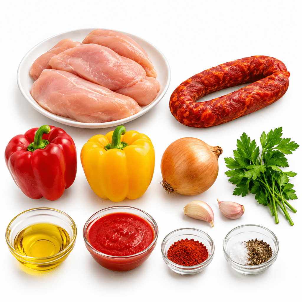 Poulet sauté aux poivrons et chorizo : une recette facile, colorée et pleine de saveurs 2 POULET SAUTÉ AUX POIVRONS & CHORIZO
