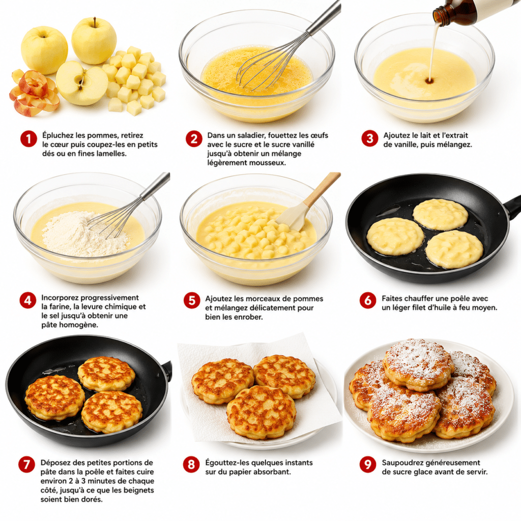 Beignets aux pommes cuits à la poêle — Moelleux & Gourmands !