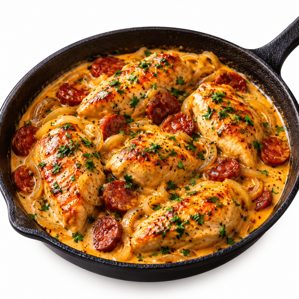 POULET CRÉMEUX AU CHORIZO