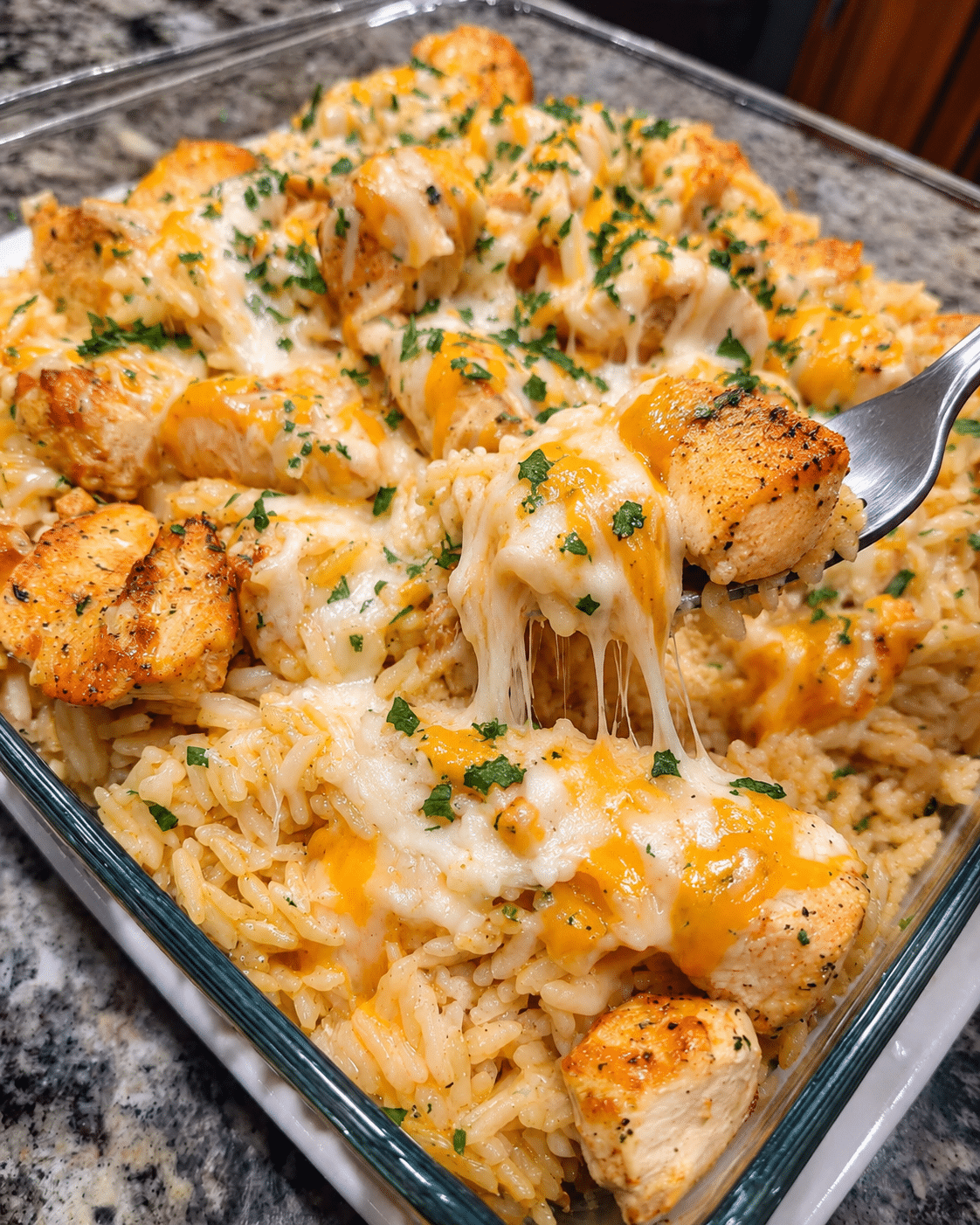 Garlic Butter Chicken and Three-Cheese Creamy Rice