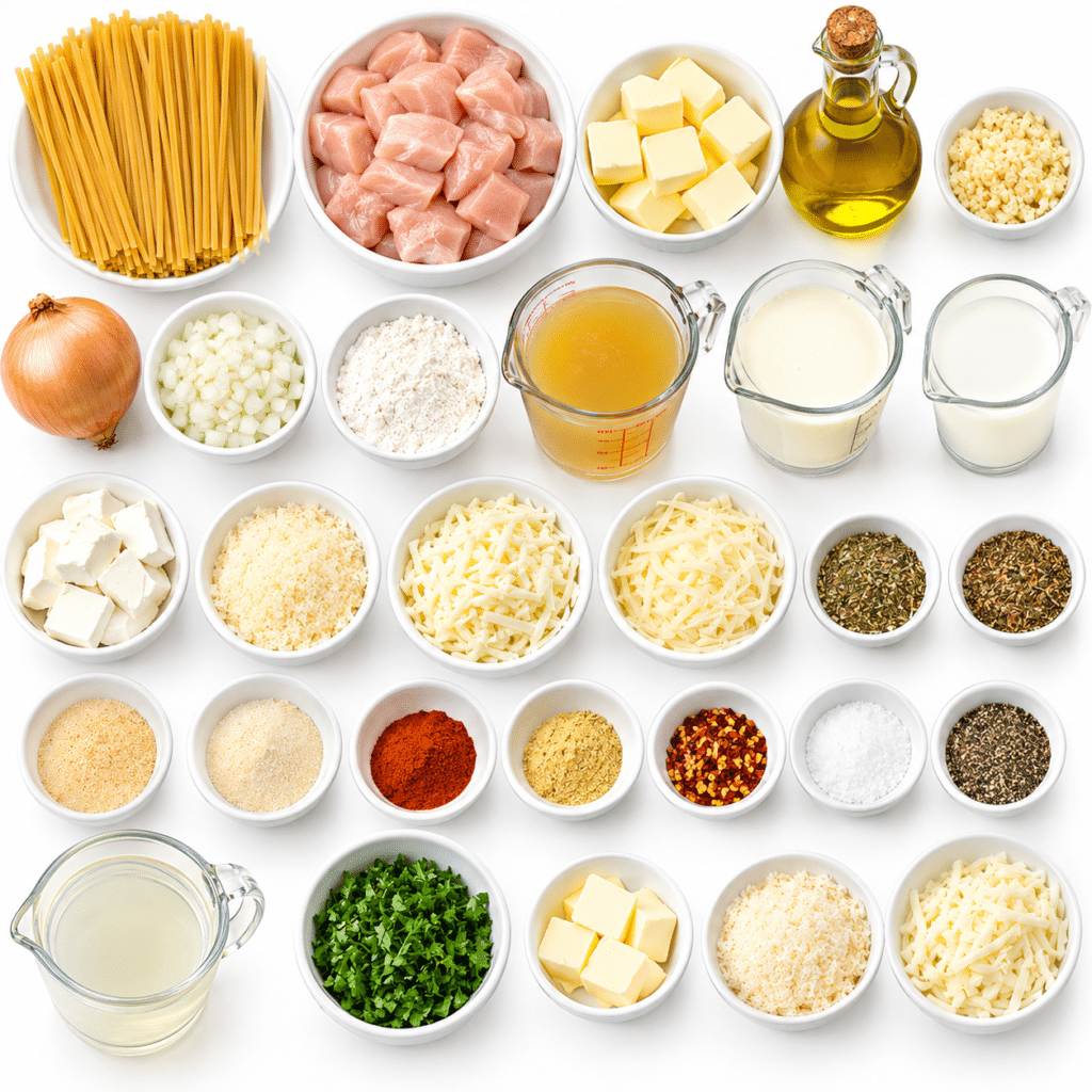 Garlic Butter Chicken Linguine in Creamy Parmesan Provolone 2 Garlic Butter Chicken Linguine in Creamy Parmesan Provolone