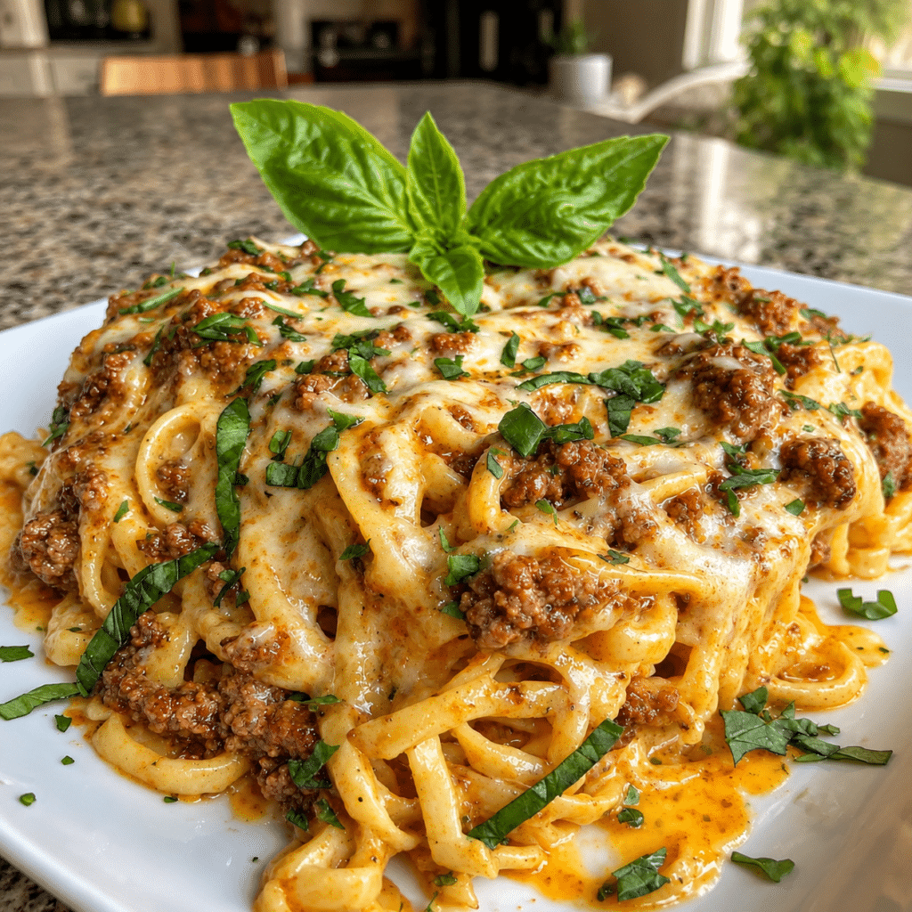 Home 14 Garlic Butter Beef Linguine with Creamy Parmesan