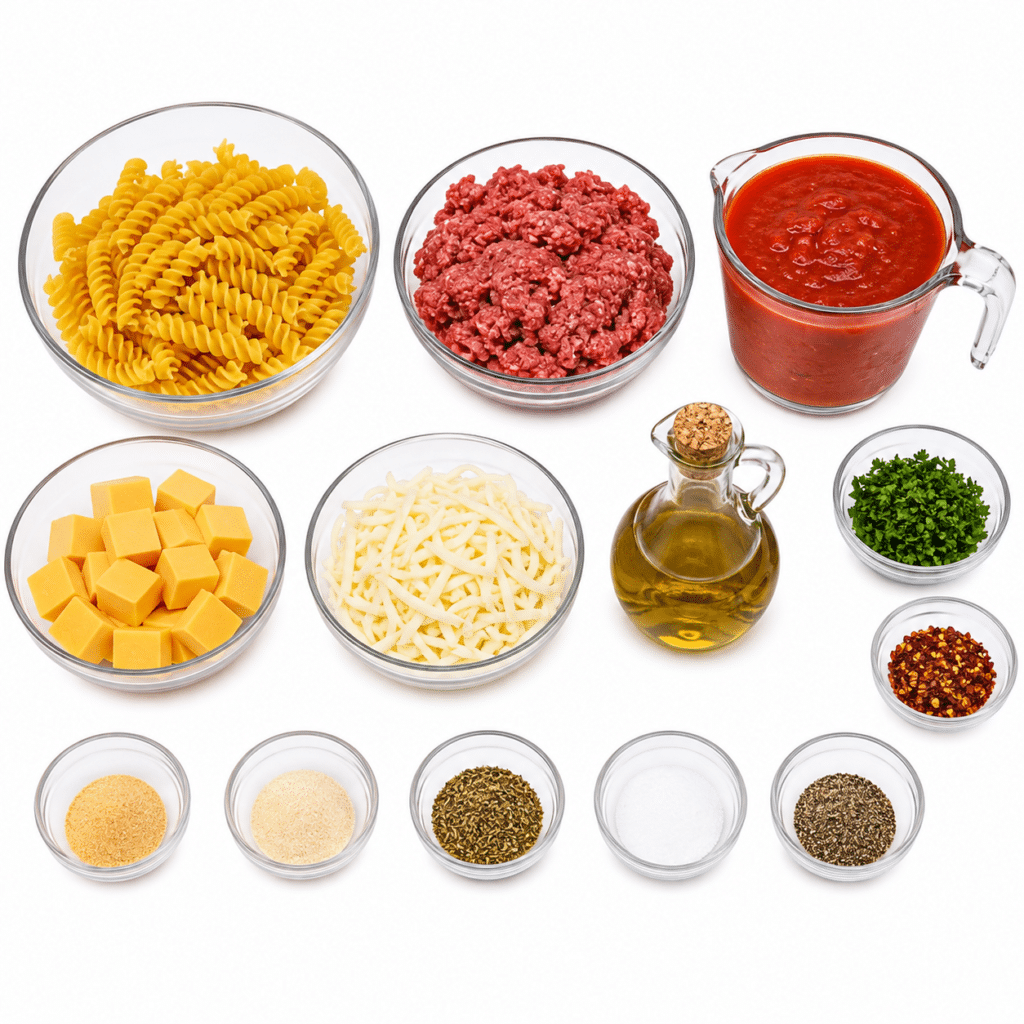 Creamy Beef Rotini with Velveeta Marinara