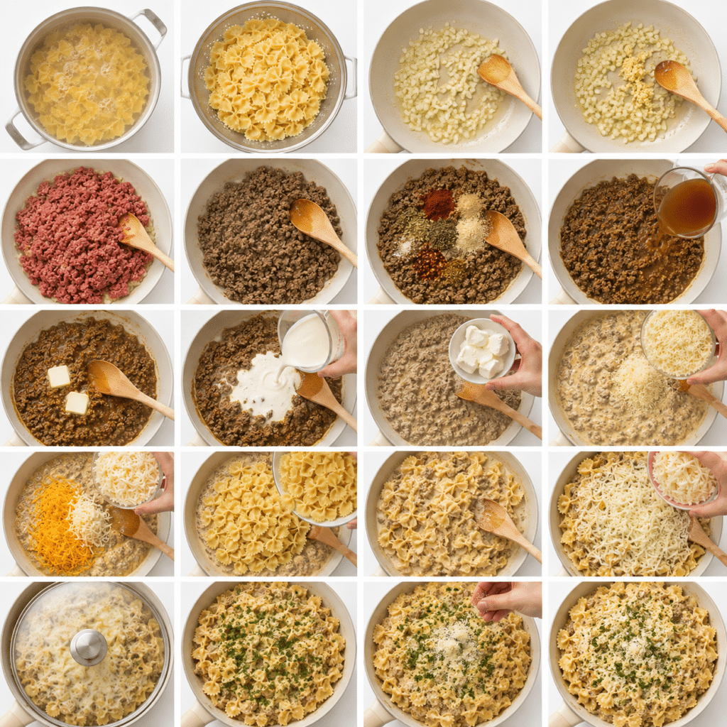 Creamy Garlic Butter Beef Pasta with Cheese 3 Creamy Garlic Butter Beef Pasta with Cheese