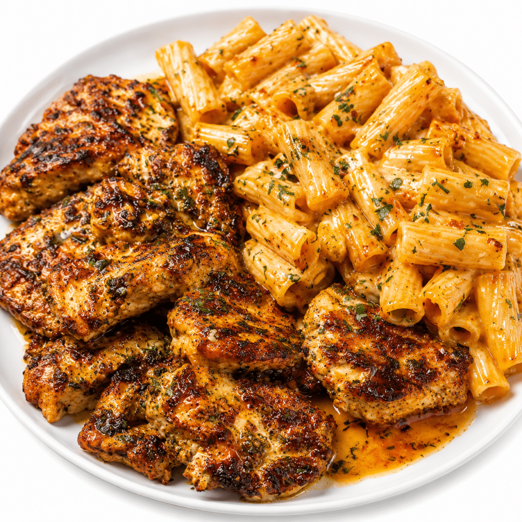 Home 8 Cheddar Parmesan Garlic Butter Chicken with Creamy Penne Pasta