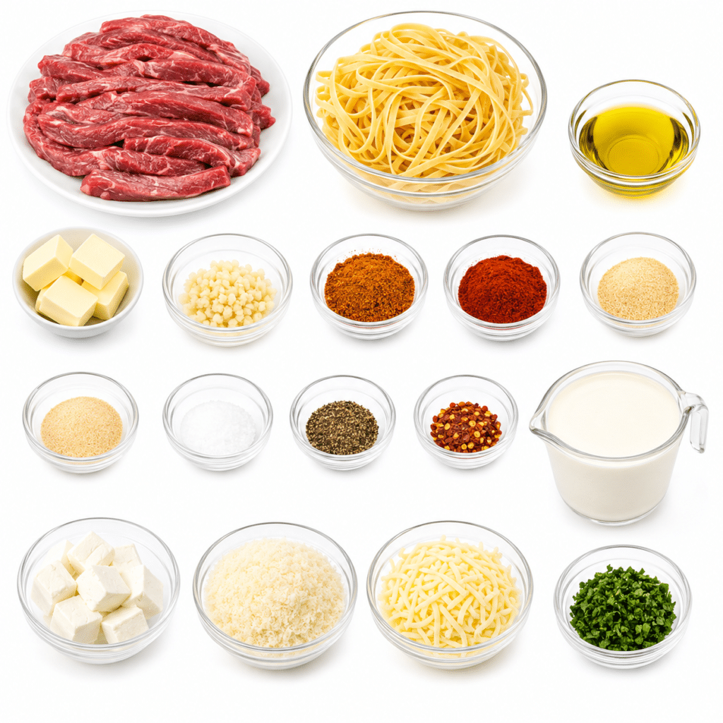 Cajun Butter Steak with Creamy Parmesan Fettuccine