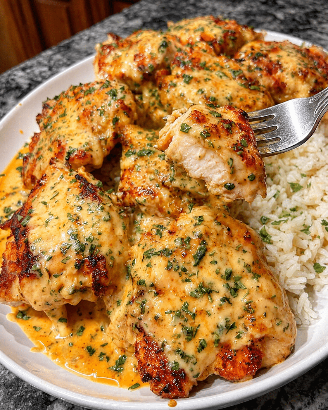 Garlic Parmesan Chicken with Creamy Buttered Rice 5 Chicken with Creamy Buttered Rice