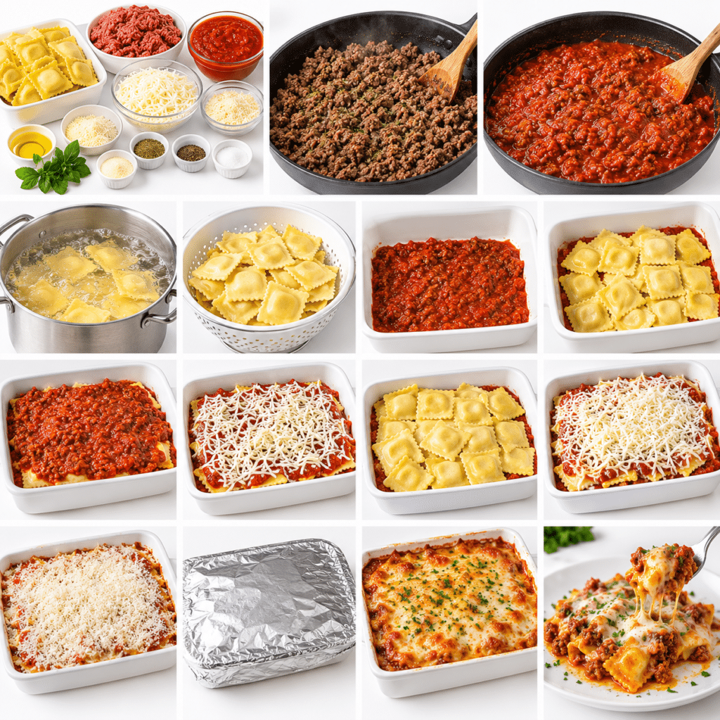 Ultimate Beef and Cheese Ravioli Bake