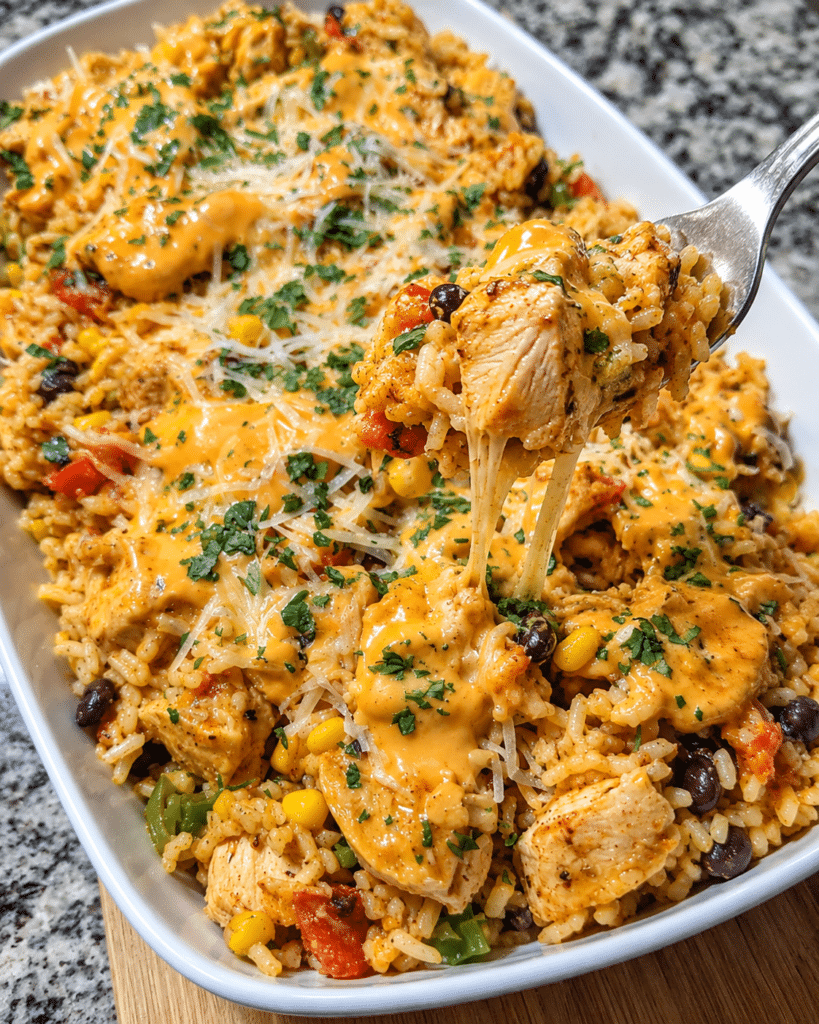 Home 12 Slow Cooker Creamy Fiesta Chicken Over Buttered Rice